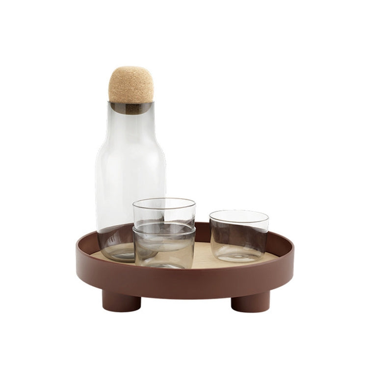 Multifunctional Storage Fruit Tray Cup Perfume Debris Desktop Decoration Plate Tray(Gray)