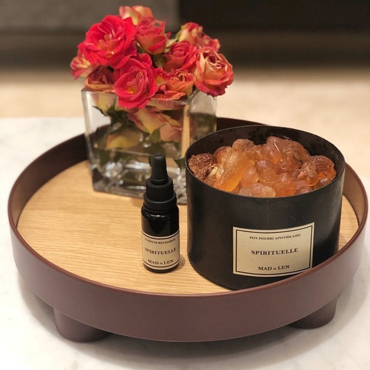 Multifunctional Storage Fruit Tray Cup Perfume Debris Desktop Decoration Plate Tray(Dark Red)