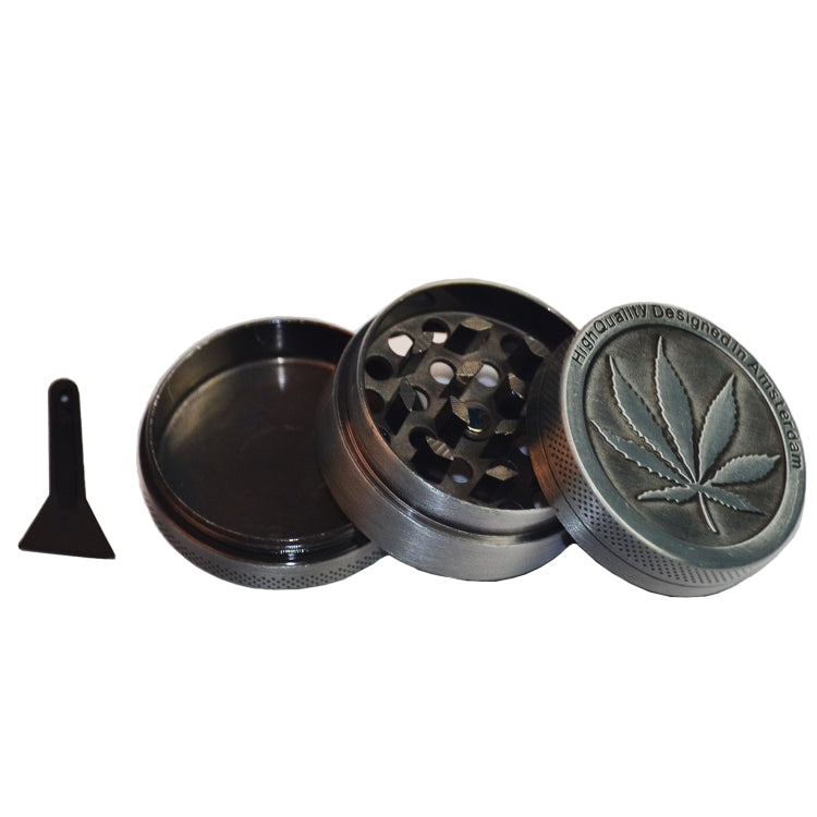 Weed Grinder Metal Stainless Steel Maple leaf Type Herbal Herb Tobacco Grinder, Size:40MM 4 laryers