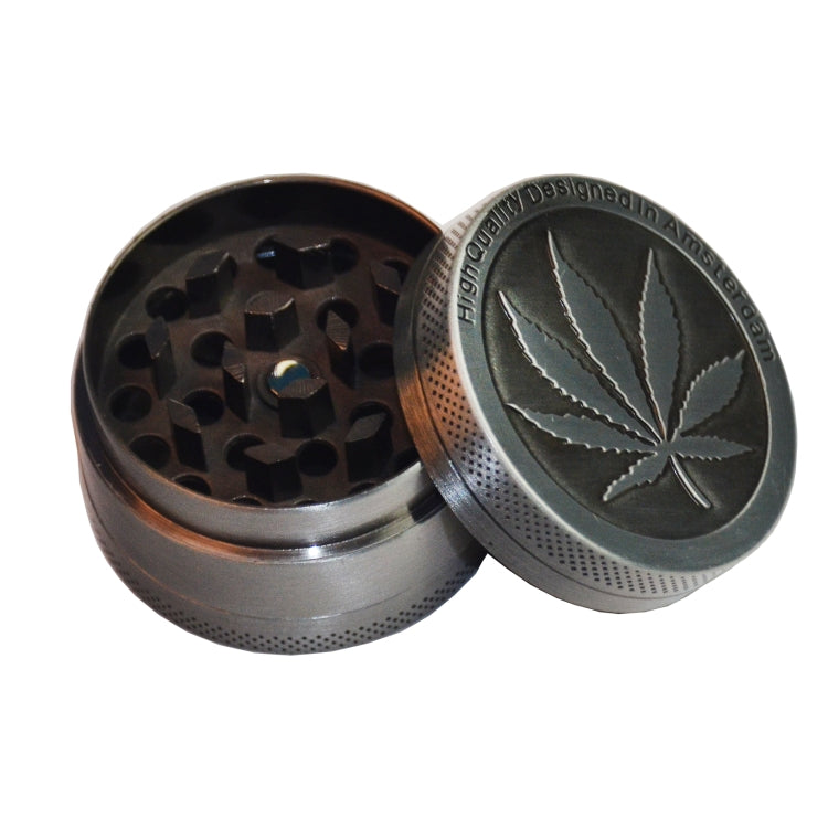 Weed Grinder Metal Stainless Steel Maple leaf Type Herbal Herb Tobacco Grinder, Size:40MM 4 laryers