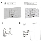 Pair Black Surround Sound Speaker Wall Mount Brackets 45 Degree Rotatable Design TV Wall Mount 8 x 4.5 x 5.8cm