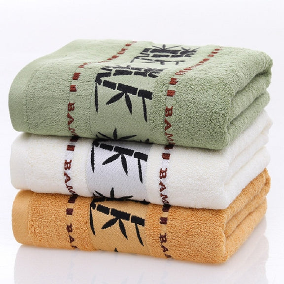 Bamboo Fiber Ink Bamboo Plain Thick Absorbent Soft Adult Bath Towel(Coffee Color)