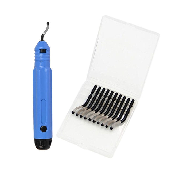 NB1100 Hand Deburr Trimming Knife Scraper, Style:Handle +10 Cutter Heads