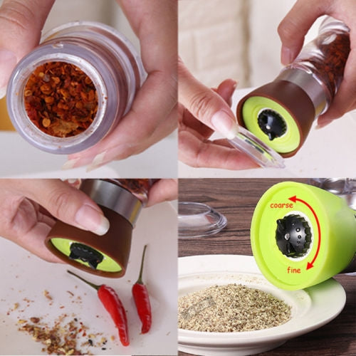 Multi-Function Seasoning Tank Kitchen Gadget Manual Creative Pepper Grinder(Black)
