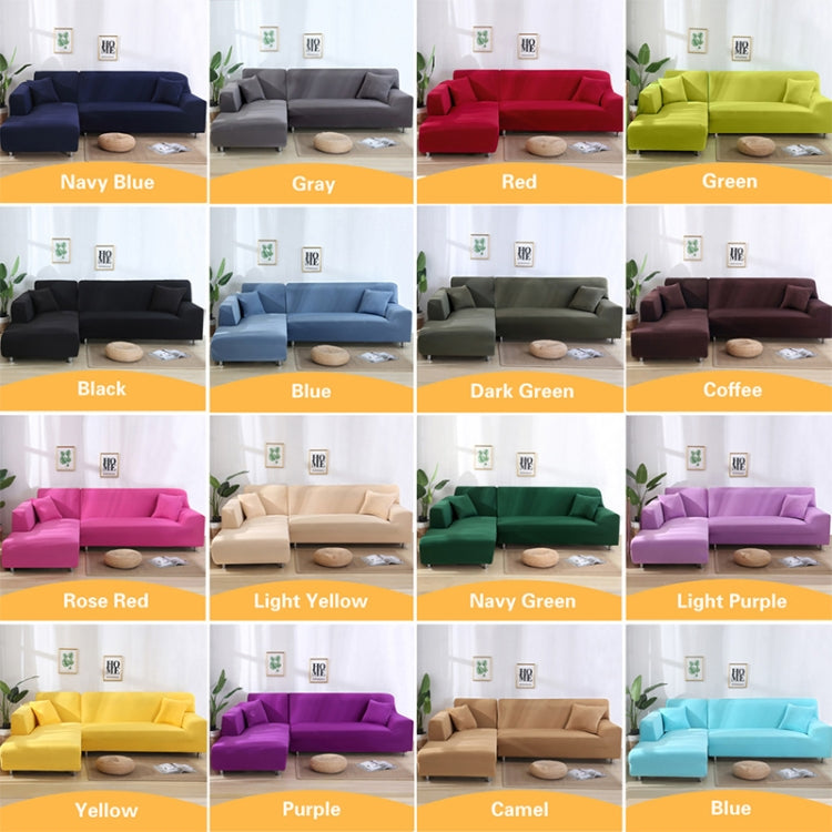 Sofa All-inclusive Universal Set Sofa Full Cover Add One Piece of  Pillow Case, Size:Three Seater(190-230cm)(Dark Blue)
