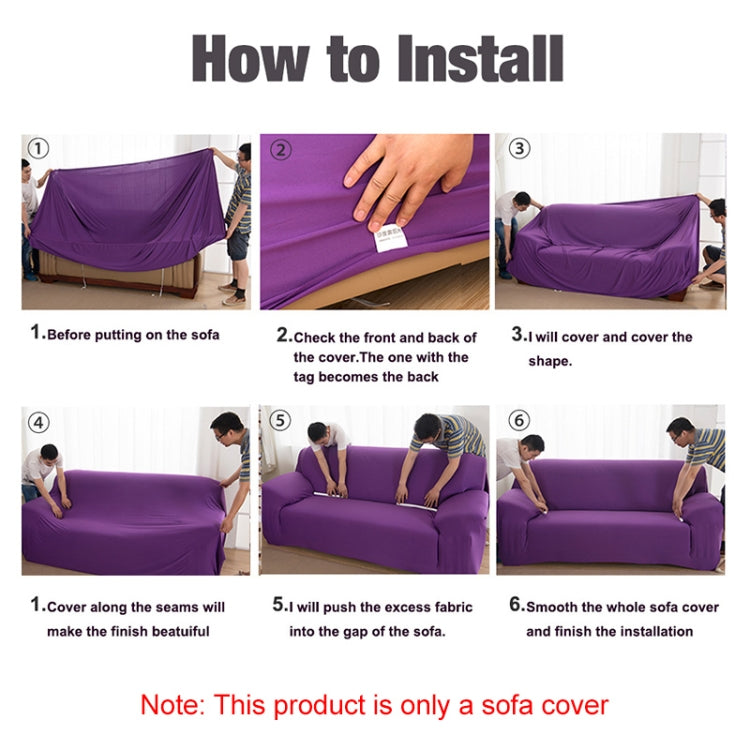 Sofa All-inclusive Universal Set Sofa Full Cover Add One Piece of  Pillow Case, Size:Three Seater(190-230cm)(Dark Blue)