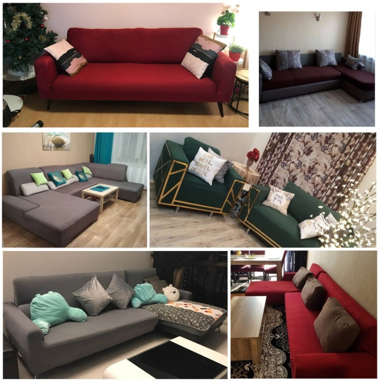 Sofa All-inclusive Universal Set Sofa Full Cover Add One Piece of  Pillow Case, Size:Three Seater(190-230cm)(Dark Blue)