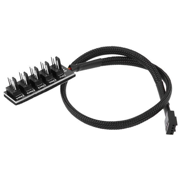 2 PCS Computer Fan PWM Hub Computer Chassis Fan Hub(A Drag Five)