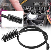 2 PCS Computer Fan PWM Hub Computer Chassis Fan Hub(A Drag Five)