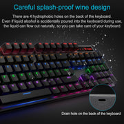 Rapoo V500 PRO Mixed Light 104 Keys Desktop Laptop Computer Game Esports Office Home Typing Wired Mechanical Keyboard(Black Shaft)