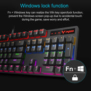 Rapoo V500 PRO Mixed Light 104 Keys Desktop Laptop Computer Game Esports Office Home Typing Wired Mechanical Keyboard(Black Shaft)