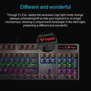 Rapoo V500 PRO Mixed Light 104 Keys Desktop Laptop Computer Game Esports Office Home Typing Wired Mechanical Keyboard(Black Shaft)