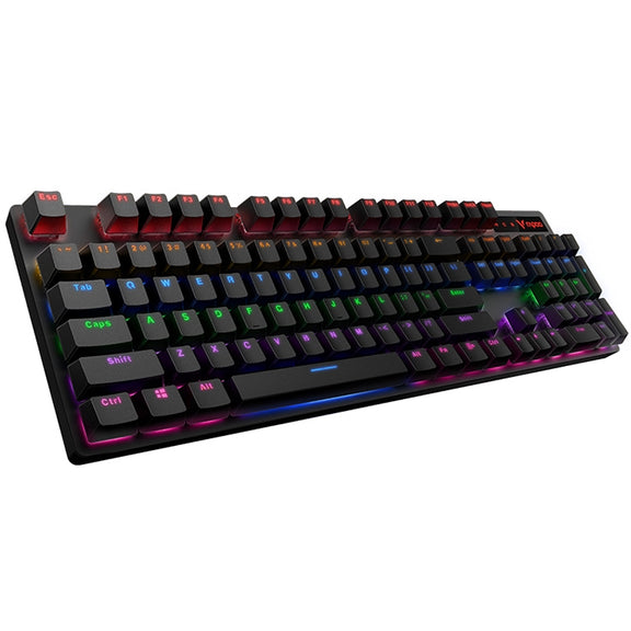 Rapoo V500 PRO Mixed Light 104 Keys Desktop Laptop Computer Game Esports Office Home Typing Wired Mechanical Keyboard(Black Shaft)