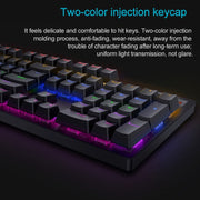 Rapoo V500 PRO Mixed Light 104 Keys Desktop Laptop Computer Game Esports Office Home Typing Wired Mechanical Keyboard(Black Shaft)