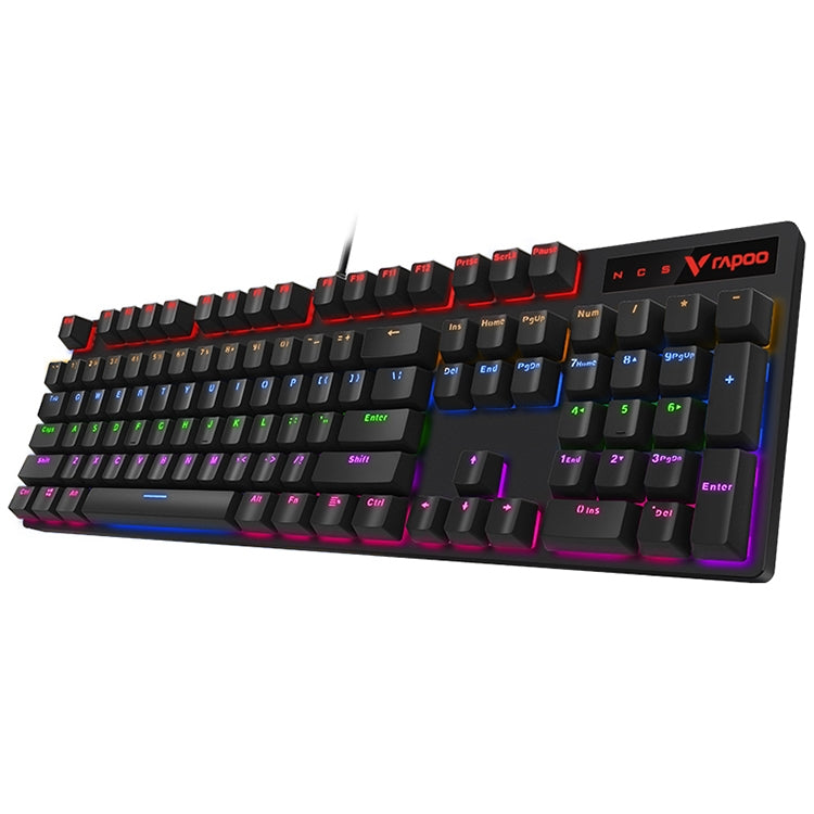 Rapoo V500 PRO Mixed Light 104 Keys Desktop Laptop Computer Game Esports Office Home Typing Wired Mechanical Keyboard(Tea Shaft)