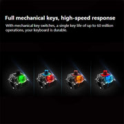 Rapoo V500 PRO Mixed Light 104 Keys Desktop Laptop Computer Game Esports Office Home Typing Wired Mechanical Keyboard(Tea Shaft)