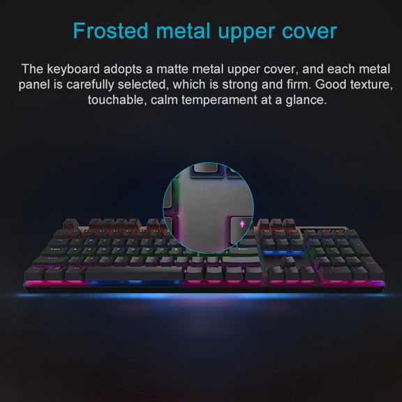 Rapoo V500 PRO Mixed Light 104 Keys Desktop Laptop Computer Game Esports Office Home Typing Wired Mechanical Keyboard(Tea Shaft)