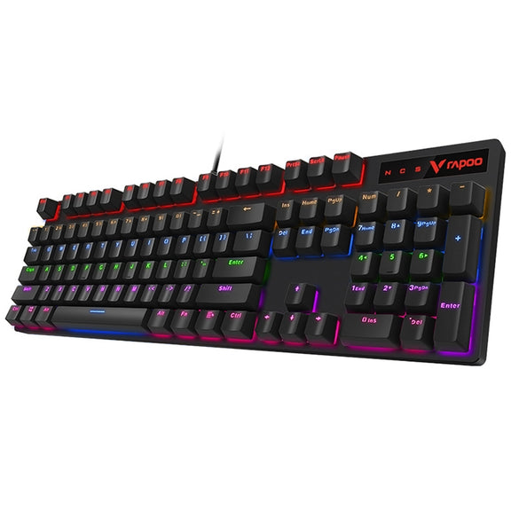 Rapoo V500 PRO Mixed Light 104 Keys Desktop Laptop Computer Game Esports Office Home Typing Wired Mechanical Keyboard(Red Shaft)