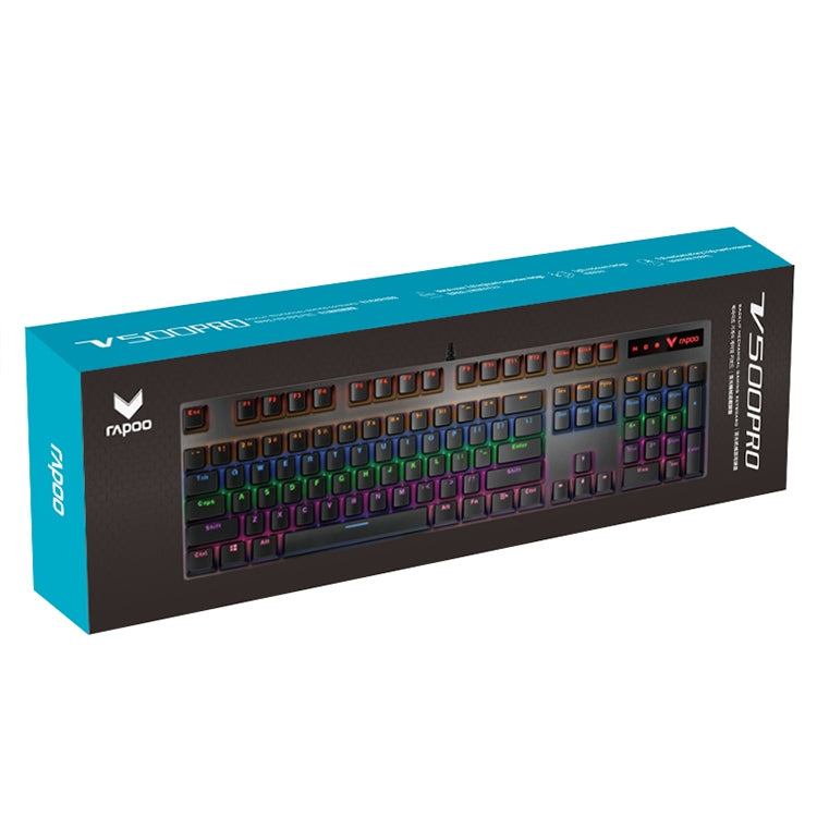 Rapoo V500 PRO Mixed Light 104 Keys Desktop Laptop Computer Game Esports Office Home Typing Wired Mechanical Keyboard(Red Shaft)
