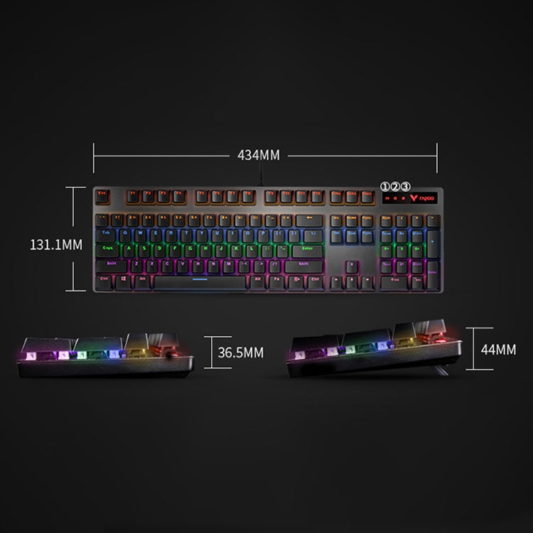 Rapoo V500 PRO Mixed Light 104 Keys Desktop Laptop Computer Game Esports Office Home Typing Wired Mechanical Keyboard(Red Shaft)