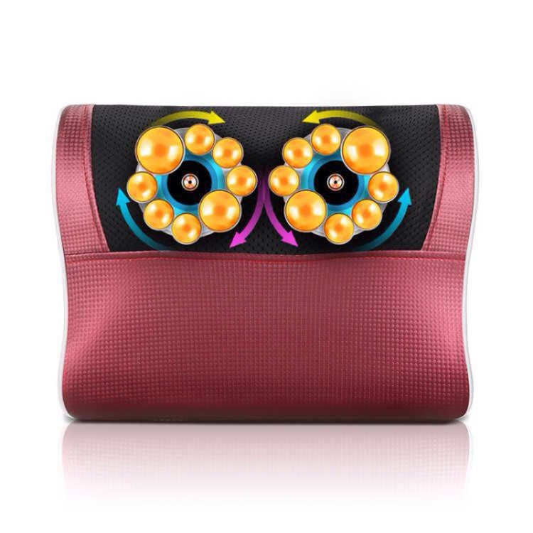 Cervical Spine Massage Pillow Neck Waist Back Multifunctional Electric Massage Cushion, Plug Type:AU Plug(Red White)