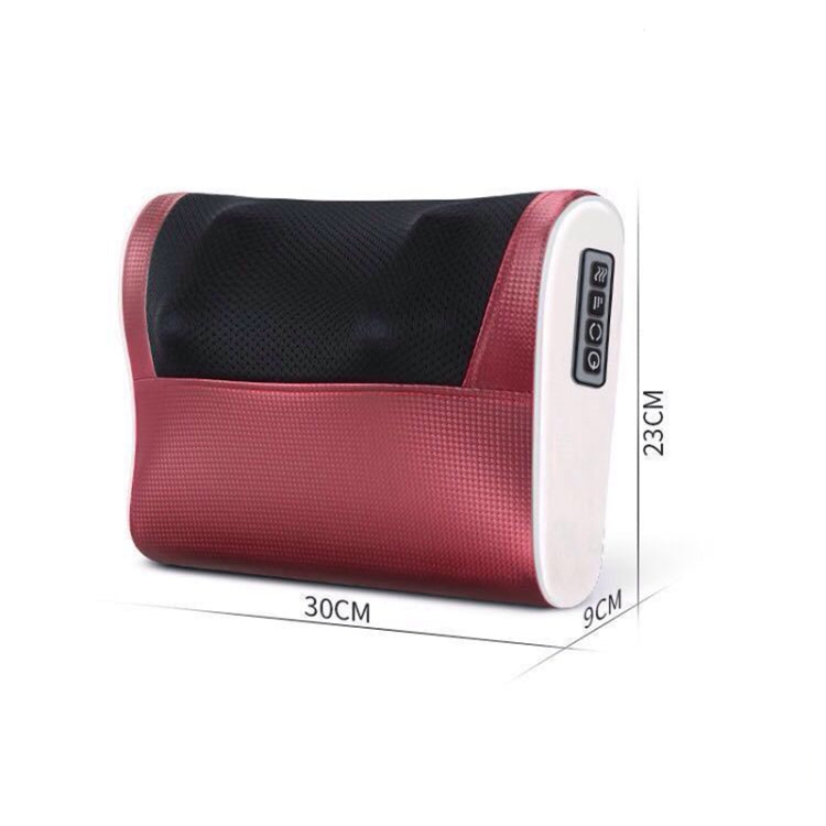 Cervical Spine Massage Pillow Neck Waist Back Multifunctional Electric Massage Cushion, Plug Type:US Plug(Red White)