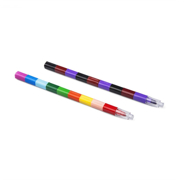 6pcs Creative Building Blocks Crayons Children 12 Colors Drawing Educational Toys