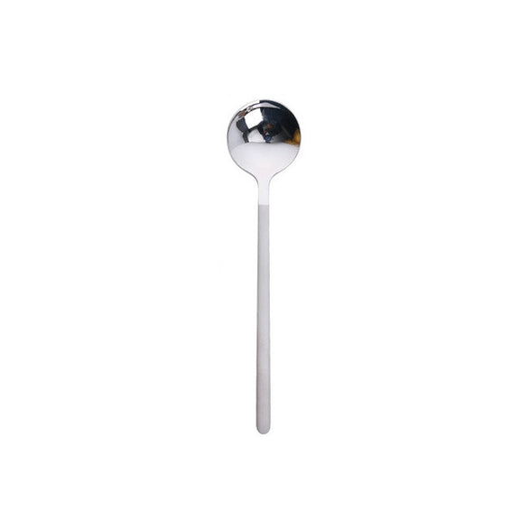 Mini Accessories Coffee Spoon Kitchen Dessertspoon Dining Round Shape Coffee  Stainless Steel Home, Size:13cm(Silver)