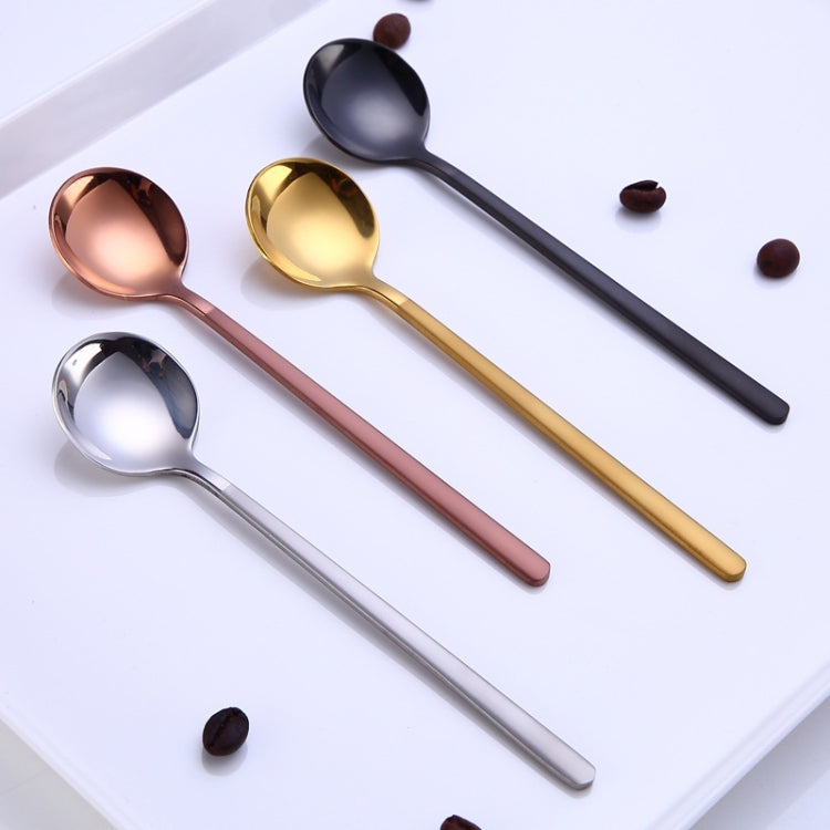 Mini Accessories Coffee Spoon Kitchen Dessertspoon Dining Round Shape Coffee  Stainless Steel Home, Size:17cm(Silver)