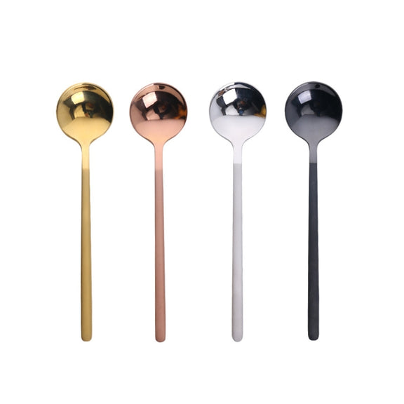 Mini Accessories Coffee Spoon Kitchen Dessertspoon Dining Round Shape Coffee  Stainless Steel Home, Size:17cm(Silver)