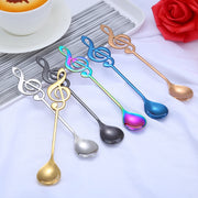 Creative Musical Note Spoon Coffee Stirring Scoop Stainless Steel Titanium Music Bar Spoon Gift Spoon(Gold)