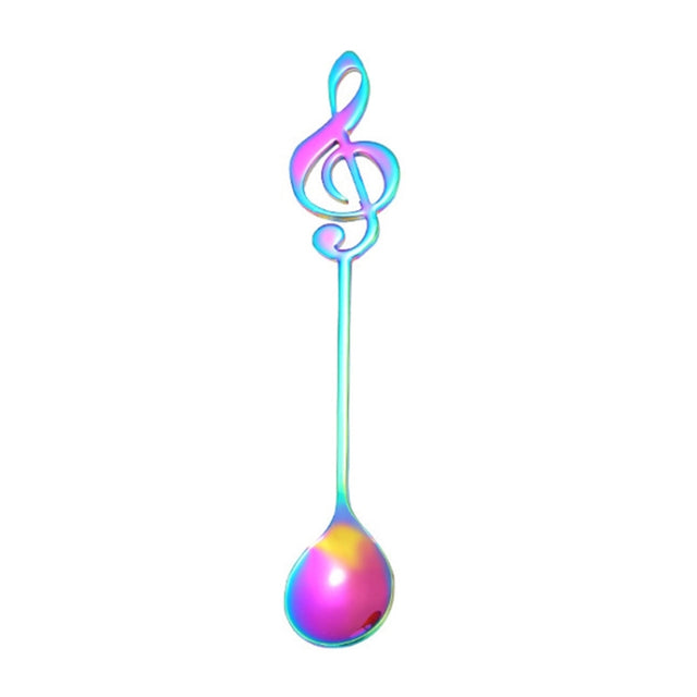 Creative Musical Note Spoon Coffee Stirring Scoop Stainless Steel Titanium Music Bar Spoon Gift Spoon(Colorful)