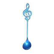 Creative Musical Note Spoon Coffee Stirring Scoop Stainless Steel Titanium Music Bar Spoon Gift Spoon(Blue)