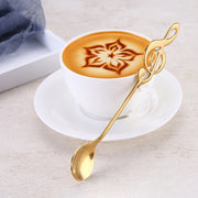 Creative Musical Note Spoon Coffee Stirring Scoop Stainless Steel Titanium Music Bar Spoon Gift Spoon(Blue)
