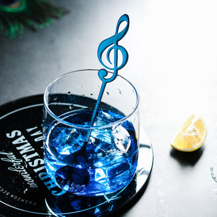 Creative Musical Note Spoon Coffee Stirring Scoop Stainless Steel Titanium Music Bar Spoon Gift Spoon(Blue)