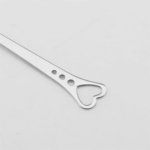 2 PCS Stainless Steel Spoon Portable Metal Coffee Teaspoon Creative Love Heart Shaped Wedding Party Gift Dinnerware, Color:Gold Single Hole Love