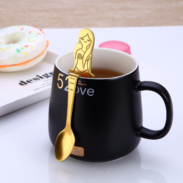 Creative Coffee Spoon Mermaid Shape Handle Spoons Flatware Drinking Tools, Color:Symphony