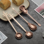 Stainless Steel Coffee Mixing Spoon Creative Musical Instrument Shape Spoon, Style:Guitar, Color:Silver