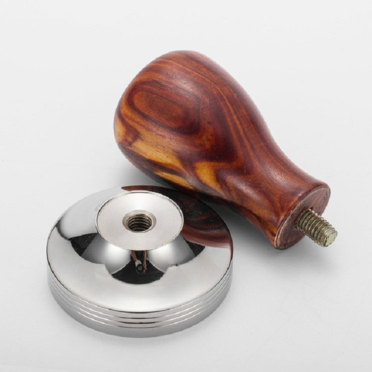 Stainless Steel Solid Wood Handle Integrated Coffee Powder, Specification:58mm, Color:Oak Handle