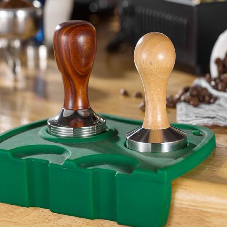 Stainless Steel Solid Wood Handle Integrated Coffee Powder, Specification:58mm, Color:Aluminum Integration