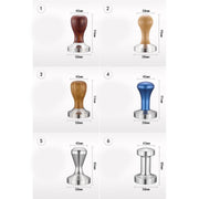 Stainless Steel Solid Wood Handle Integrated Coffee Powder, Specification:58mm, Color:Aluminum Integration