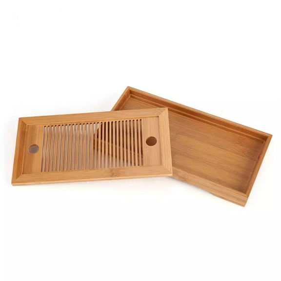 Bamboo Tea Trays Kung Fu Tea Accessories Tea Tray Table With Drain Rack(primary color)