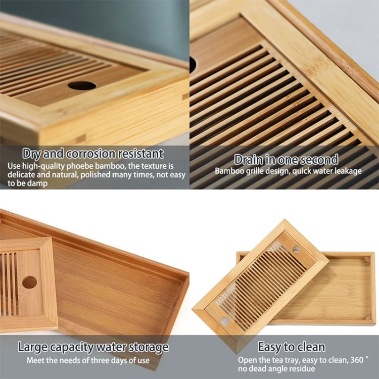 Bamboo Tea Trays Kung Fu Tea Accessories Tea Tray Table With Drain Rack(primary color)
