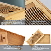 Bamboo Tea Trays Kung Fu Tea Accessories Tea Tray Table With Drain Rack(primary color)