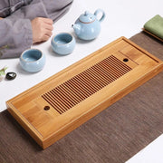 Bamboo Tea Trays Kung Fu Tea Accessories Tea Tray Table With Drain Rack(primary color)