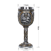 3D Viking Skull Coffee Beer Mug Skull Mug Beer Wine Drink Gift Stainless Steel Knight Decorative Cup for Men Goblet