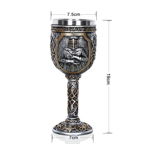 3D Viking Skull Coffee Beer Mug Skull Mug Beer Wine Drink Gift Stainless Steel Knight Decorative Cup for Men Goblet