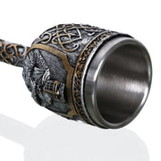 3D Viking Skull Coffee Beer Mug Skull Mug Beer Wine Drink Gift Stainless Steel Knight Decorative Cup for Men Goblet