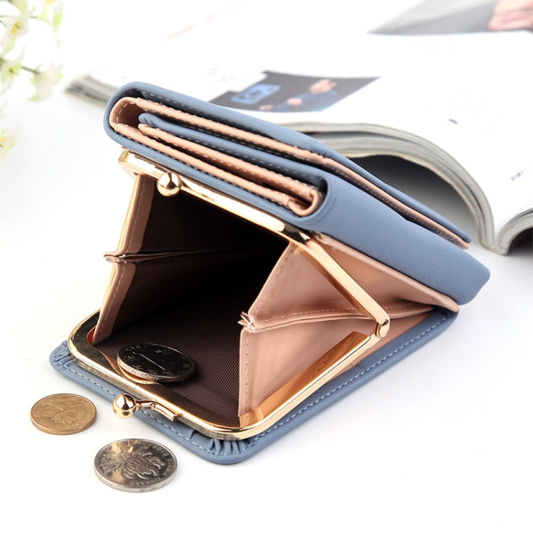 Short Wllet Lady Small Wallet Multi-Card Three Fold(Purple)