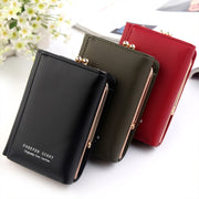 Short Wllet Lady Small Wallet Multi-Card Three Fold(Purple)